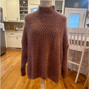 Dreamers mauve knitted fuzzy chunky sweater